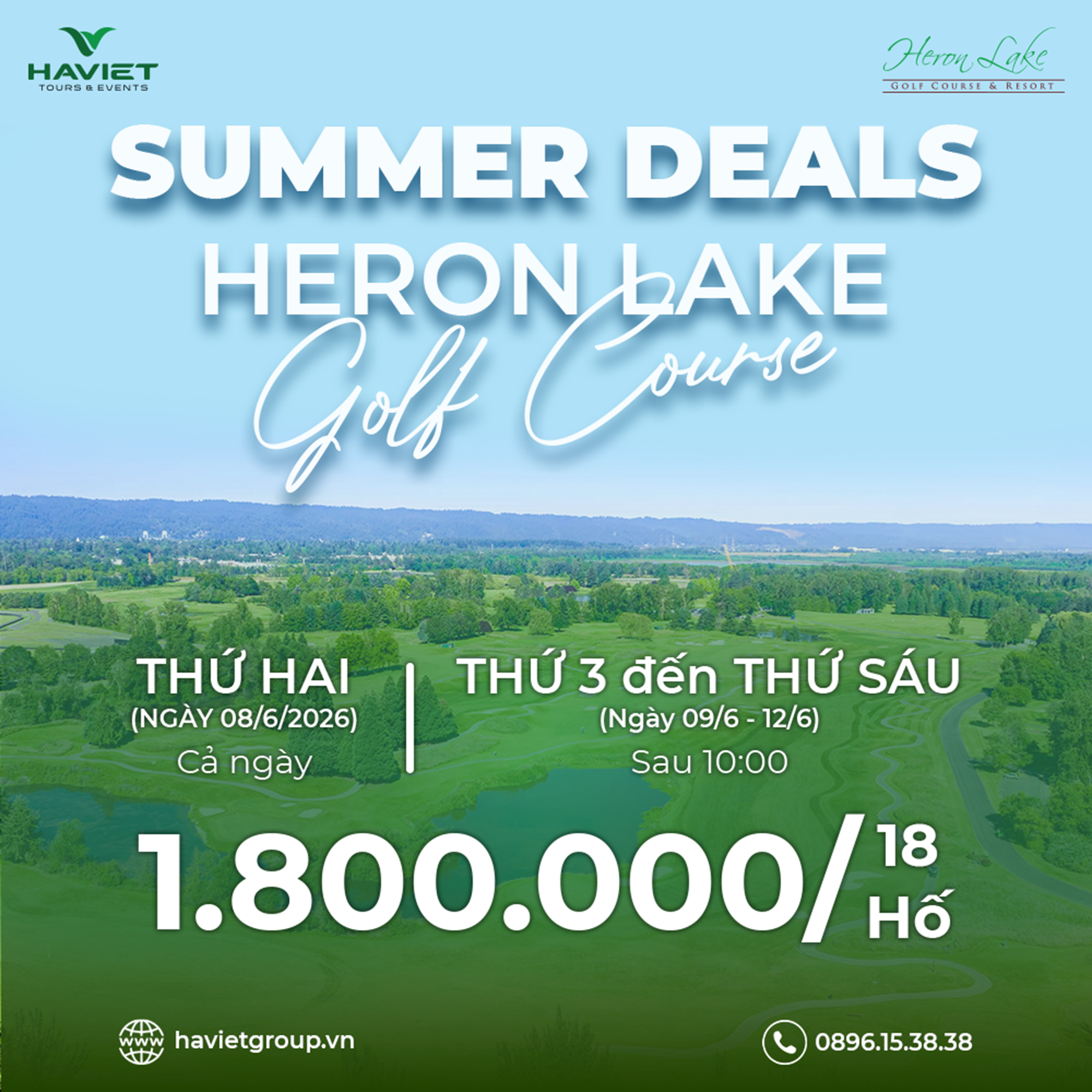 SIÊU ƯU ĐÃI CHÀO HÈ TẠI HERON LAKE GOLF COURSE